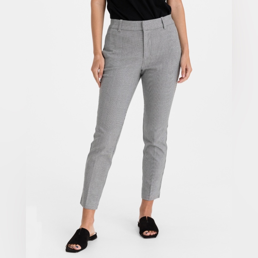 GAP Slim Ankle High Rise Pants Gray Plaid Cropped Women